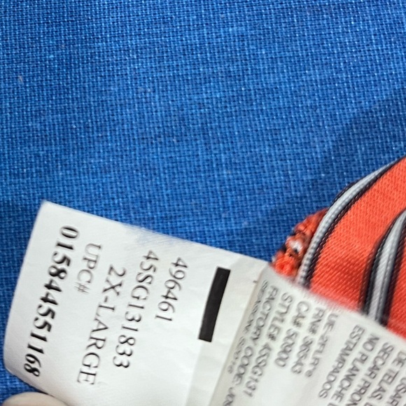 Izod Golf Salmon Orange White & gray Striped Polo Shirt 2XL - Picture 9 of 11